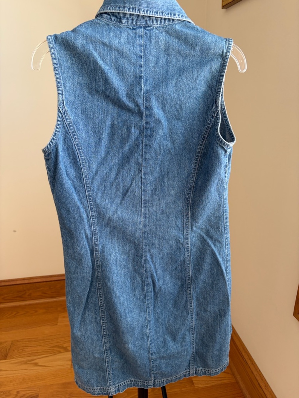 Old Navy Denim Button-Front Sleeveless Dress - Blue - Picture 3 of 4